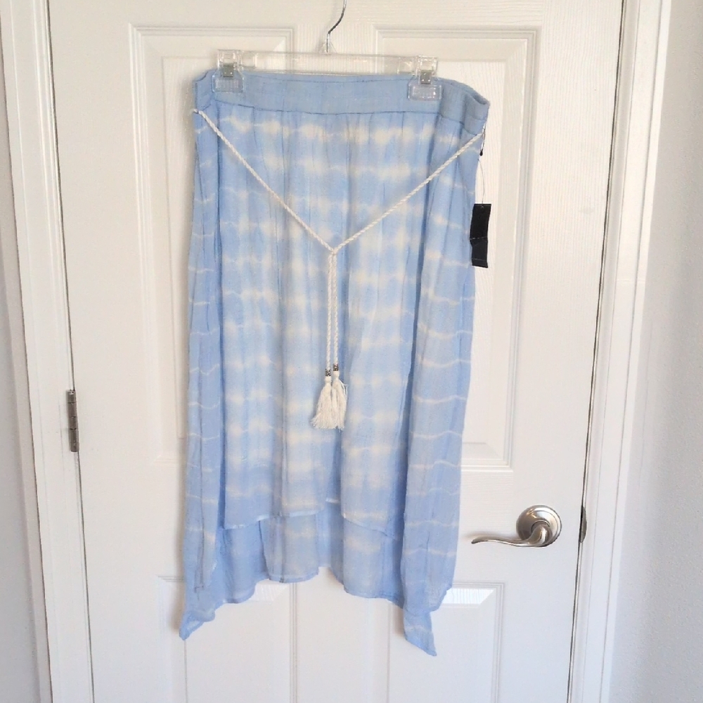 NWT AB Studio Blue & White Tie Dye Layered Skirt - XL